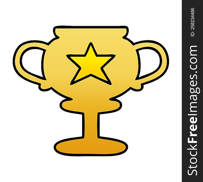 Gradient Shaded Cartoon Gold Trophy