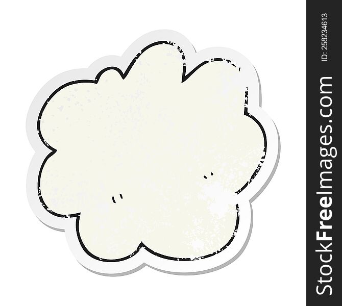 Retro Distressed Sticker Of A Cartoon Decorative Cloud Element