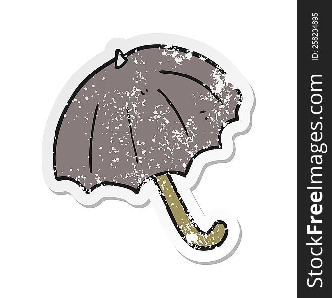 Retro Distressed Sticker Of A Cartoon Umbrella
