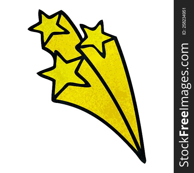 Retro Grunge Texture Cartoon Shooting Stars