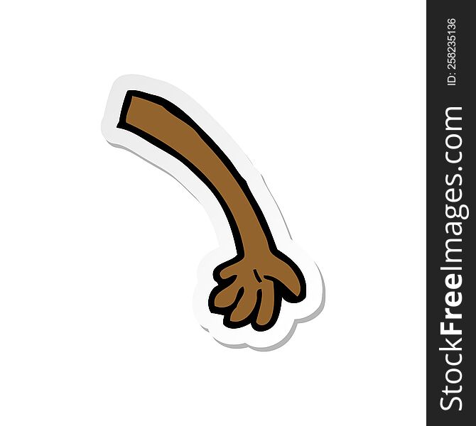 sticker of a cartoon arm