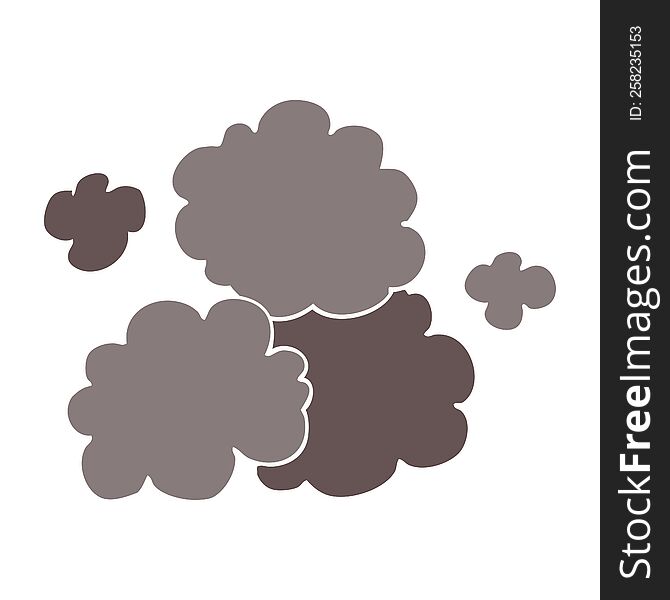 flat color illustration of a cartoon smoke cloud