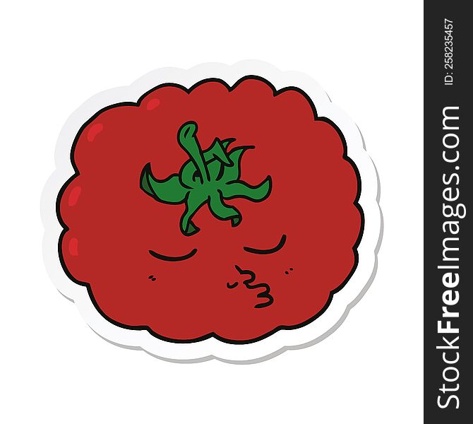 Sticker Of A Cartoon Tomato