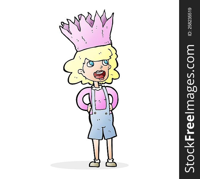 cartoon person wearing crown