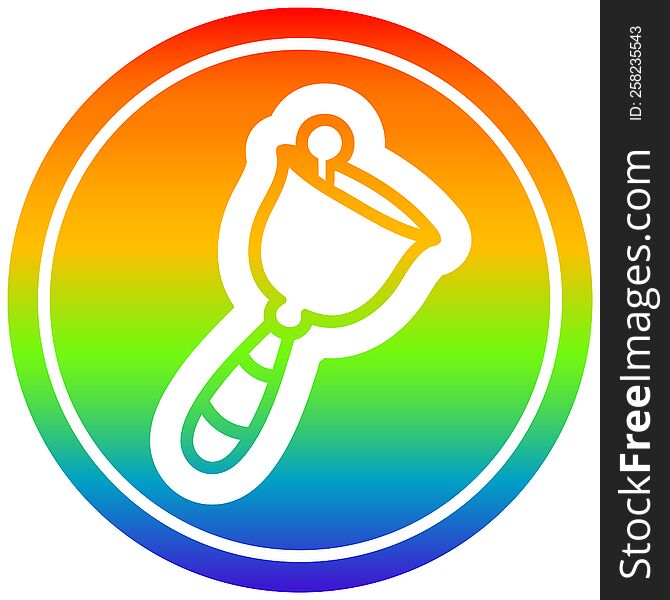 hand bell circular icon with rainbow gradient finish. hand bell circular icon with rainbow gradient finish