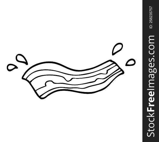 line drawing cartoon sizzling bacon