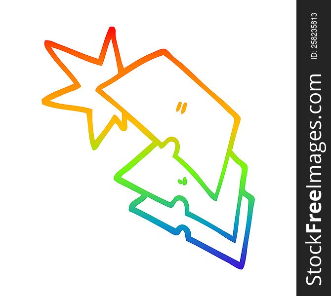 rainbow gradient line drawing cartoon shiny razorblades