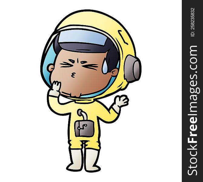 cartoon stressed astronaut. cartoon stressed astronaut