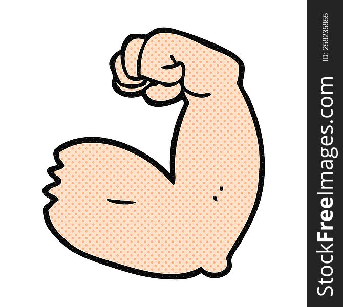 cartoon strong arm flexing bicep