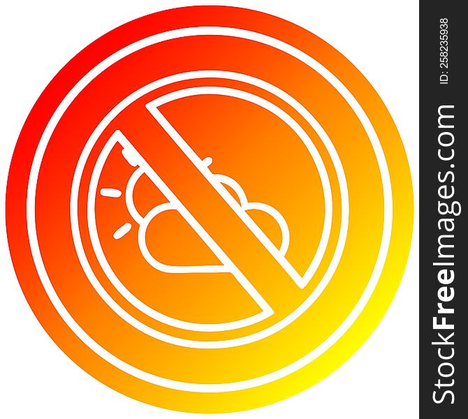 no weather circular icon with warm gradient finish. no weather circular icon with warm gradient finish