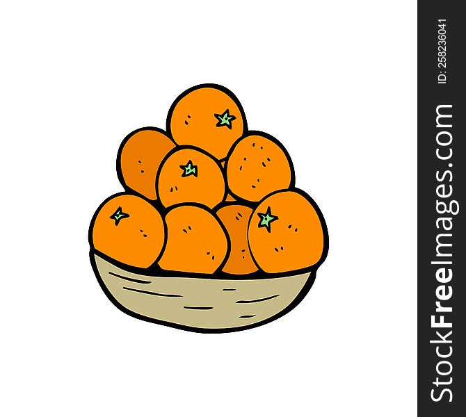 cartoon bowl of oranges