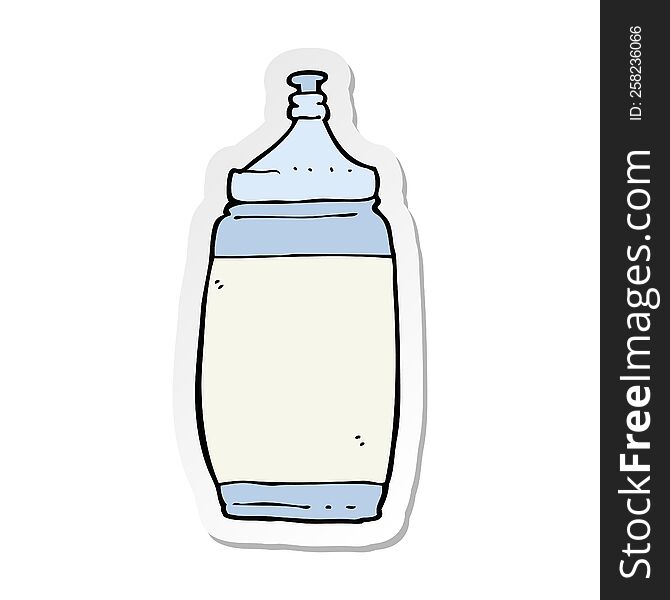 Sticker Of A Cartoon Water Bottle