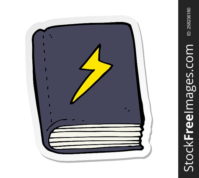 Sticker Of A Cartoon Magic Spell Book