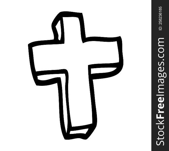 line drawing cartoon wood cross