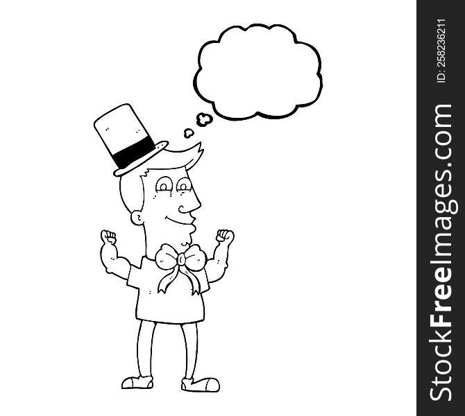 Thought Bubble Cartoon Celebrating Man