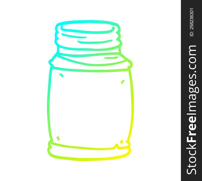 Cold Gradient Line Drawing Cartoon Glass Jar