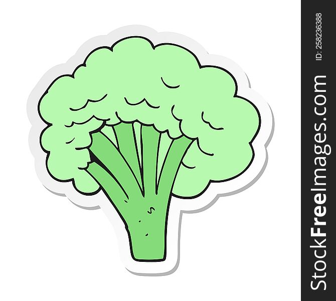 sticker of a cartoon broccoli