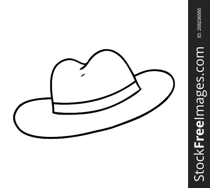 hand drawn line drawing doodle of a hat