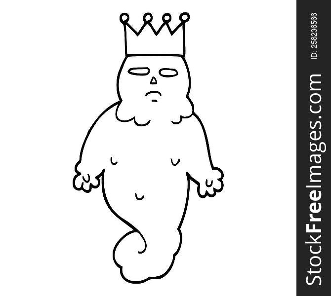 Black And White Cartoon Spooky Ghost King