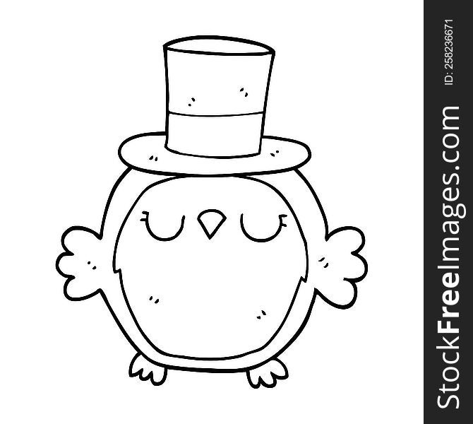 cartoon owl wearing top hat