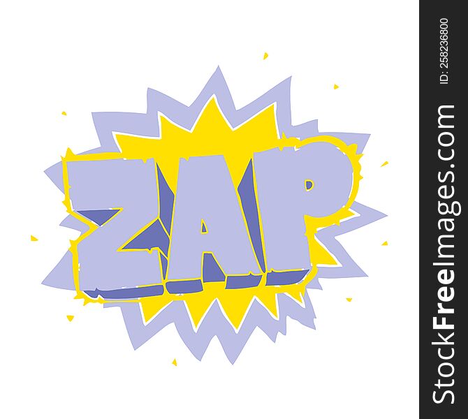 Happy Freehand Cartoon Zap Explosion Sign