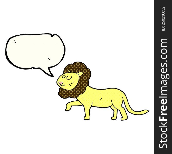 Comic Book Speech Bubble Cartoon Lion