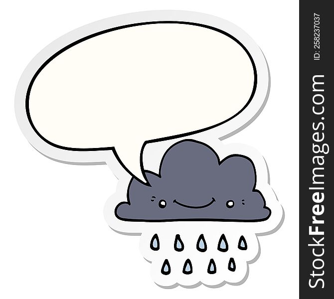 cartoon storm cloud and speech bubble sticker