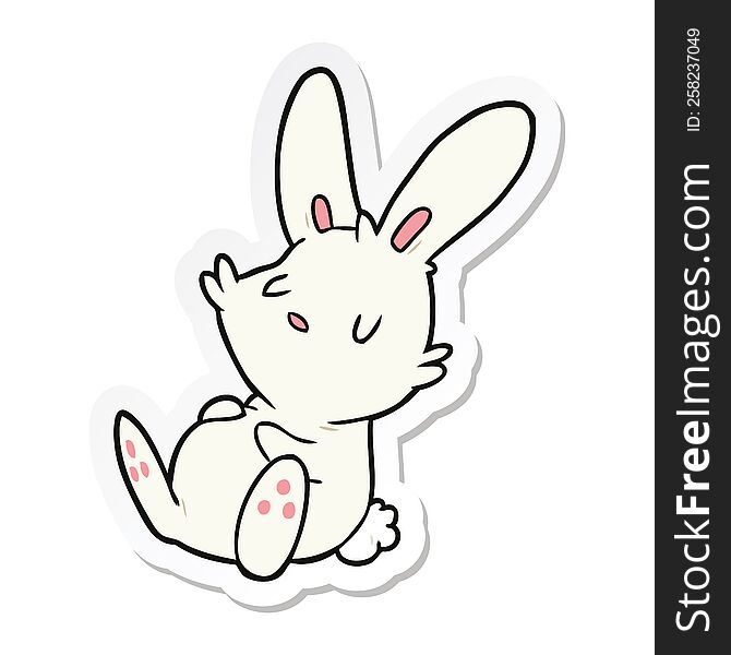 Sticker Of A Cartoon Rabbit Sleeping
