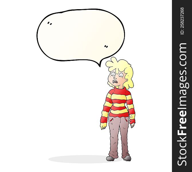 freehand drawn speech bubble cartoon teenager
