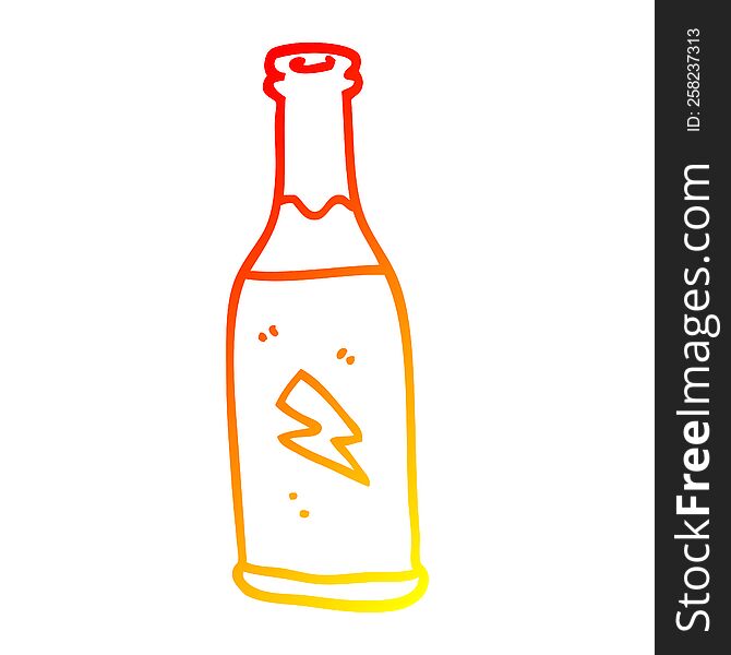 warm gradient line drawing of a cartoon cheap drink