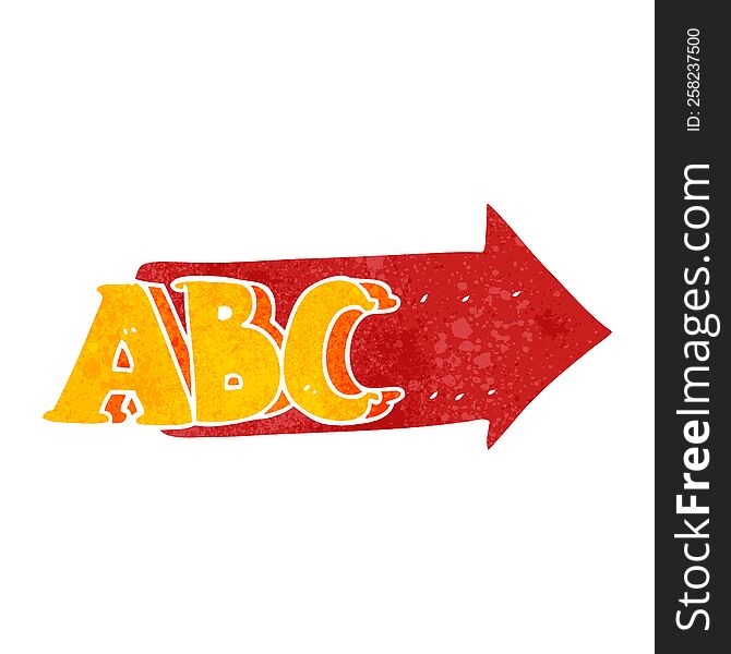 freehand retro cartoon ABC symbol