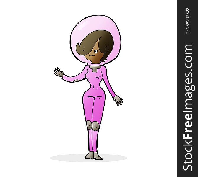 Cartoon Space Woman