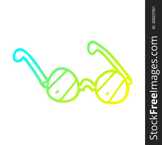 Cold Gradient Line Drawing Cartoon Glass Spectacles