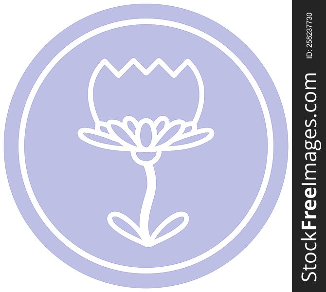 lotus flower circular icon symbol