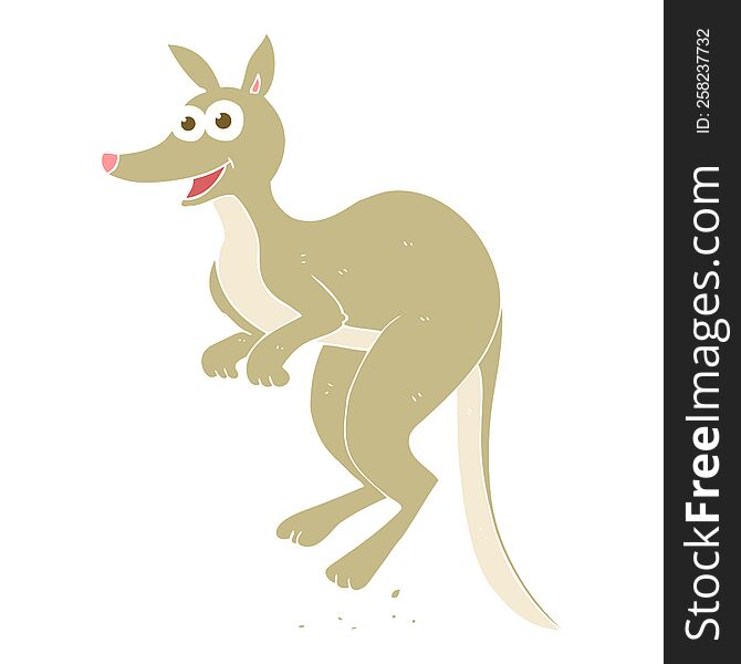 Flat Color Illustration Of A Cartoon Kangaroo