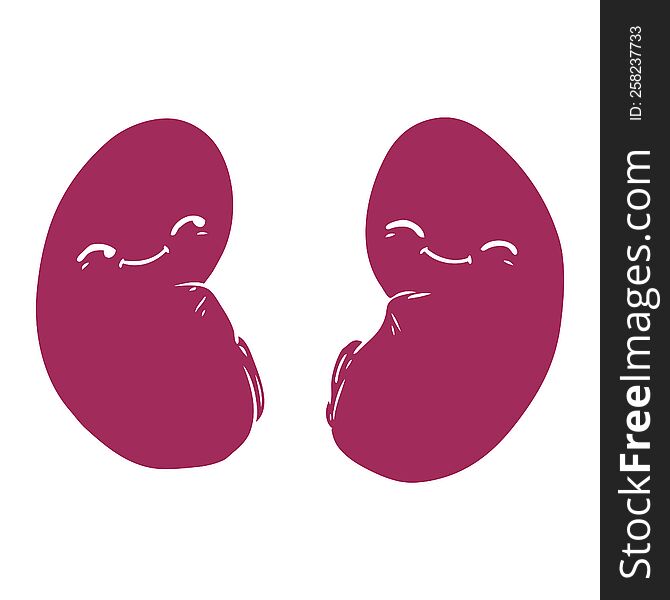flat color style cartoon kidneys