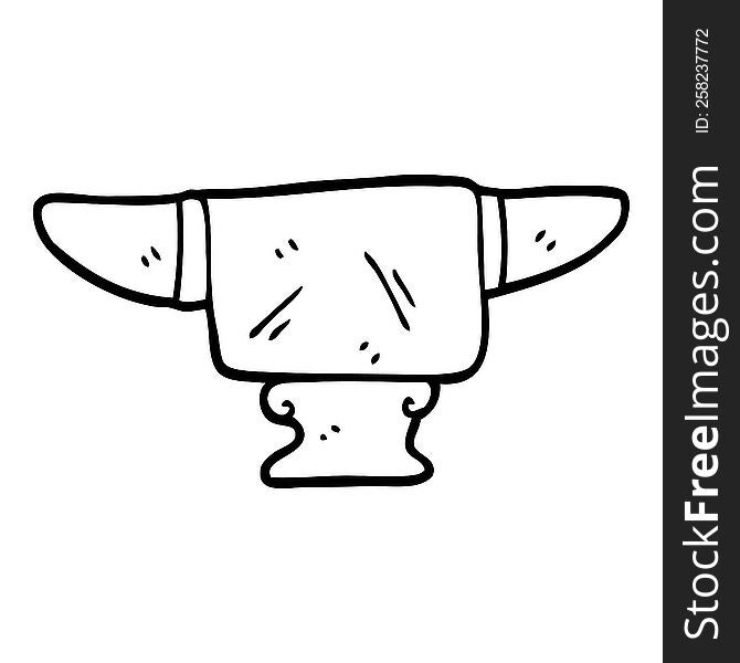 line drawing cartoon heavy old anvil