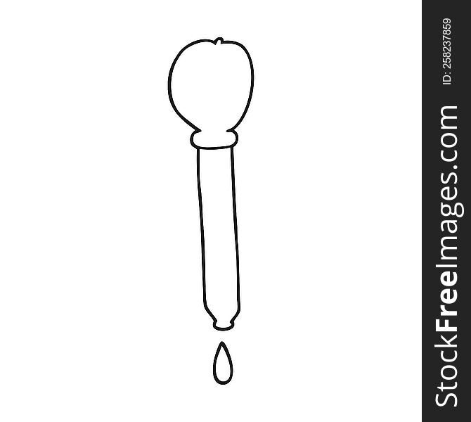 Black And White Cartoon Pipette Dripping