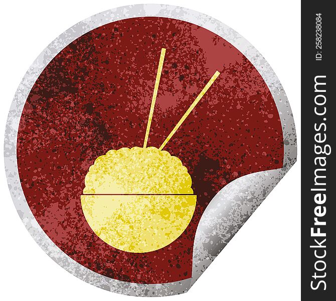 Rice Bowl Circular Peeling Sticker