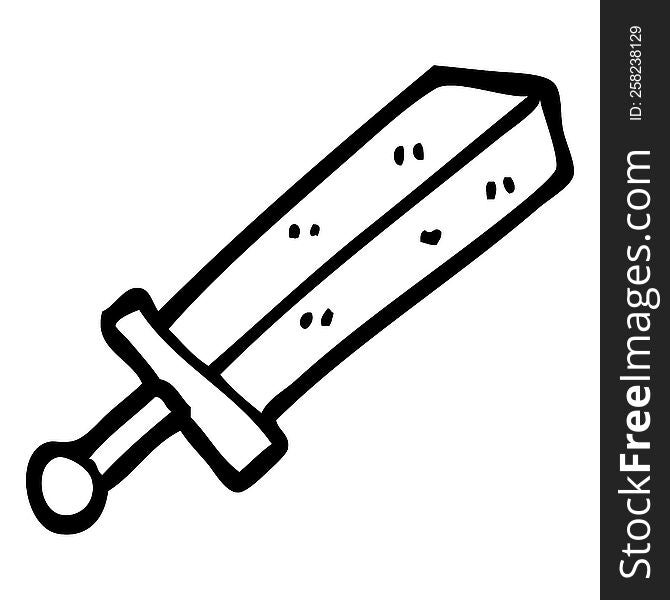 Black And White Cartoon Sword