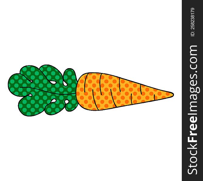 comic book style quirky cartoon carrot. comic book style quirky cartoon carrot