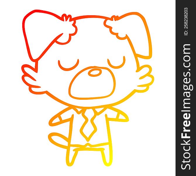 warm gradient line drawing cartoon dog manager