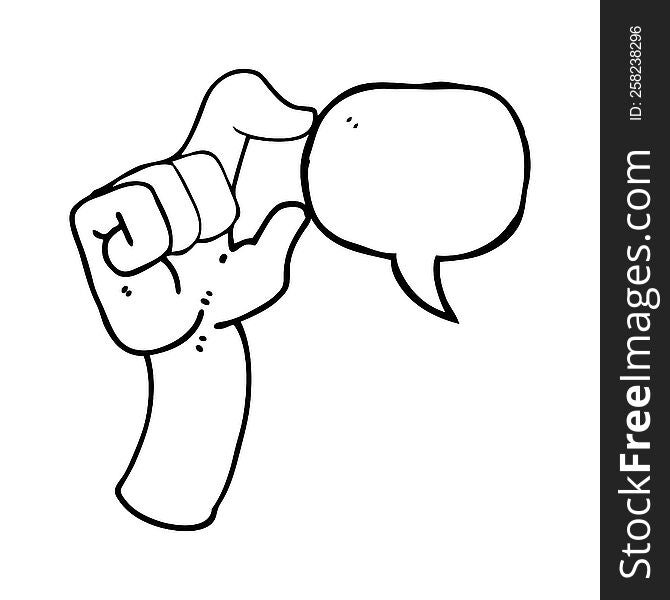 Speech Bubble Cartoon Hand Making Smallness Gesture