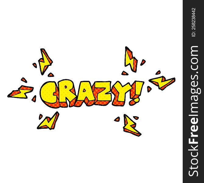 freehand drawn comic book style cartoon shout crazy