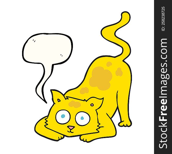 Speech Bubble Cartoon Cat