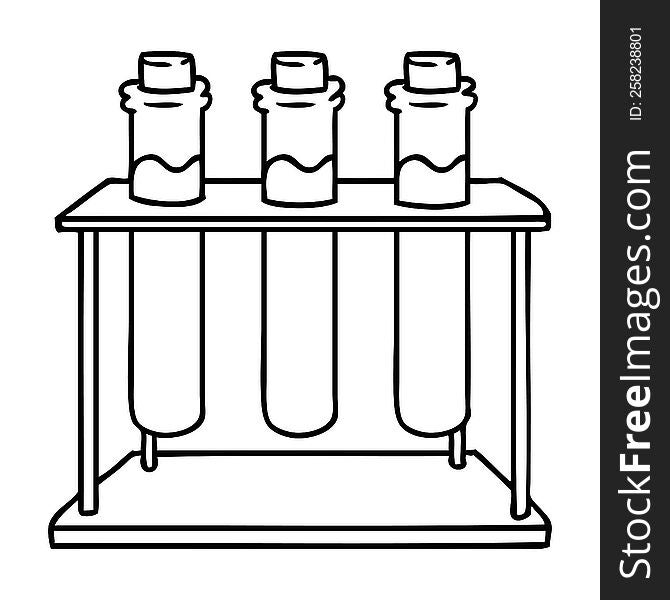 line drawing doodle of a science test tube