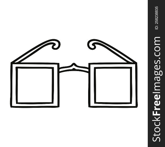 Line Drawing Cartoon Xray Glasses