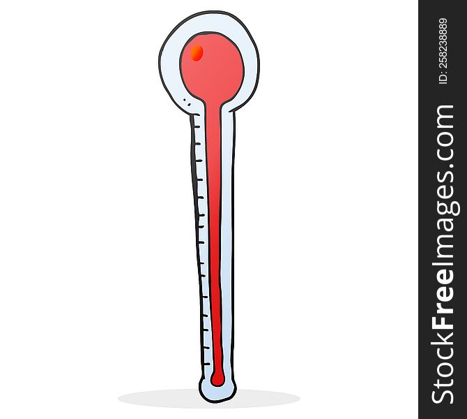 freehand drawn cartoon thermometer