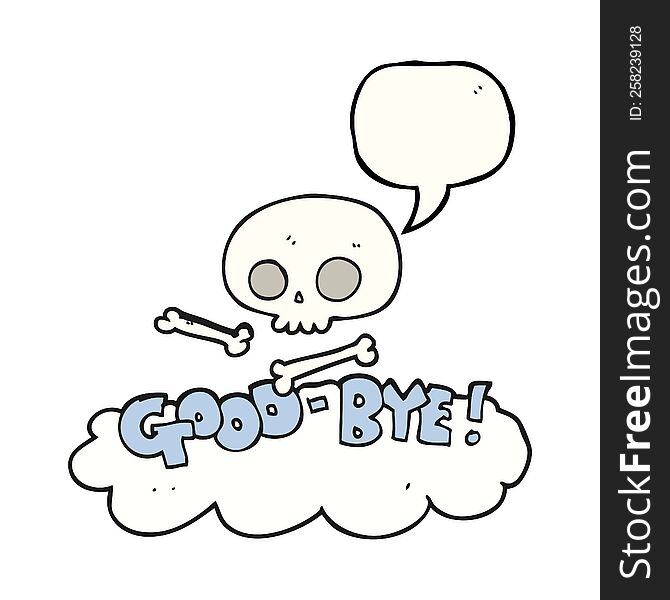 freehand drawn speech bubble cartoon good-bye symbol