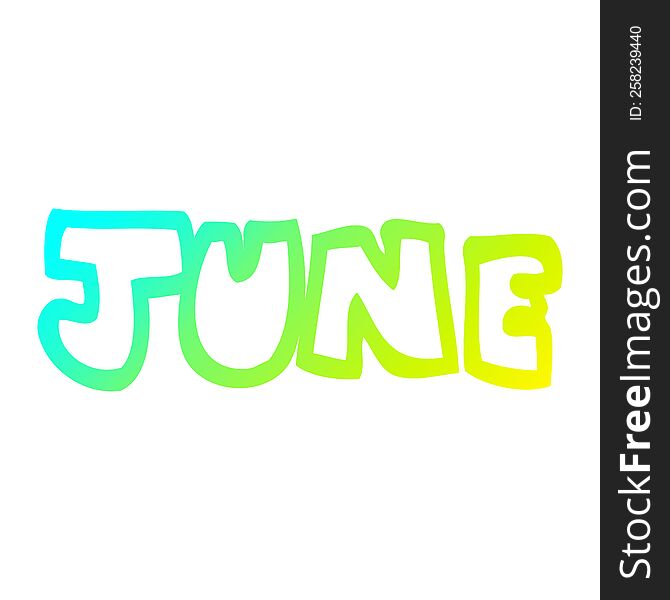 Cold Gradient Line Drawing Cartoon Month Of June